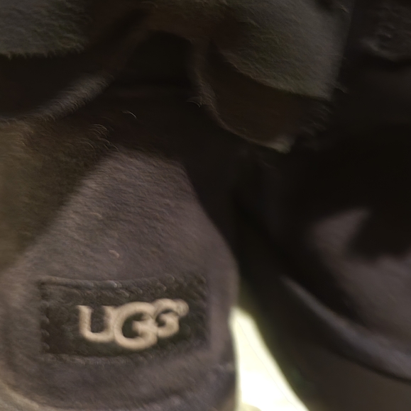 Ugg Meilani Suede Double Bow Sheepskin Sherpa Black Boots S/N 1012981 #369 - Picture 8 of 15